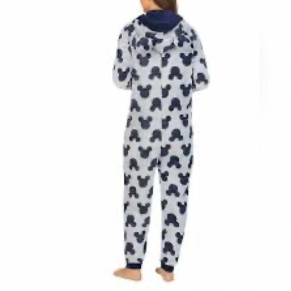 Disney Plush Hooded Onesie Mickey Mouse Pajamas SZ XS Oversized - Picture 2 of 9